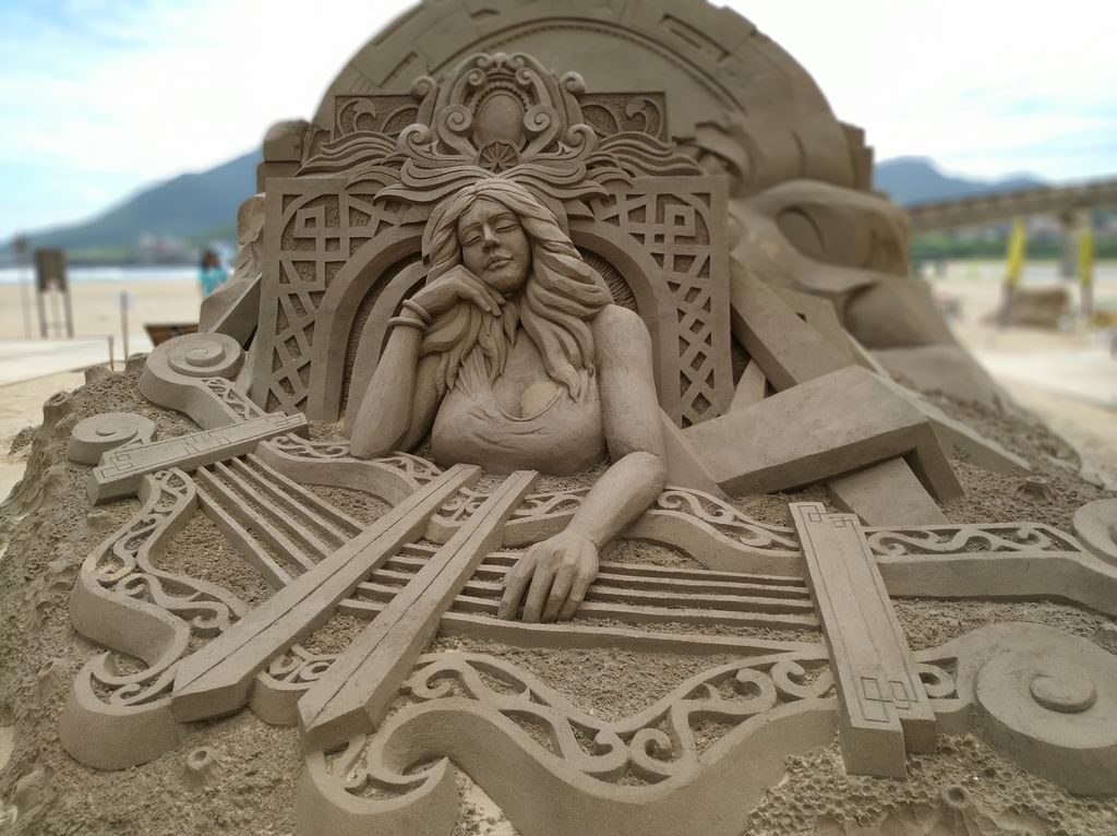 Песчаные скульптуры на Тайване, пляж Фулонг